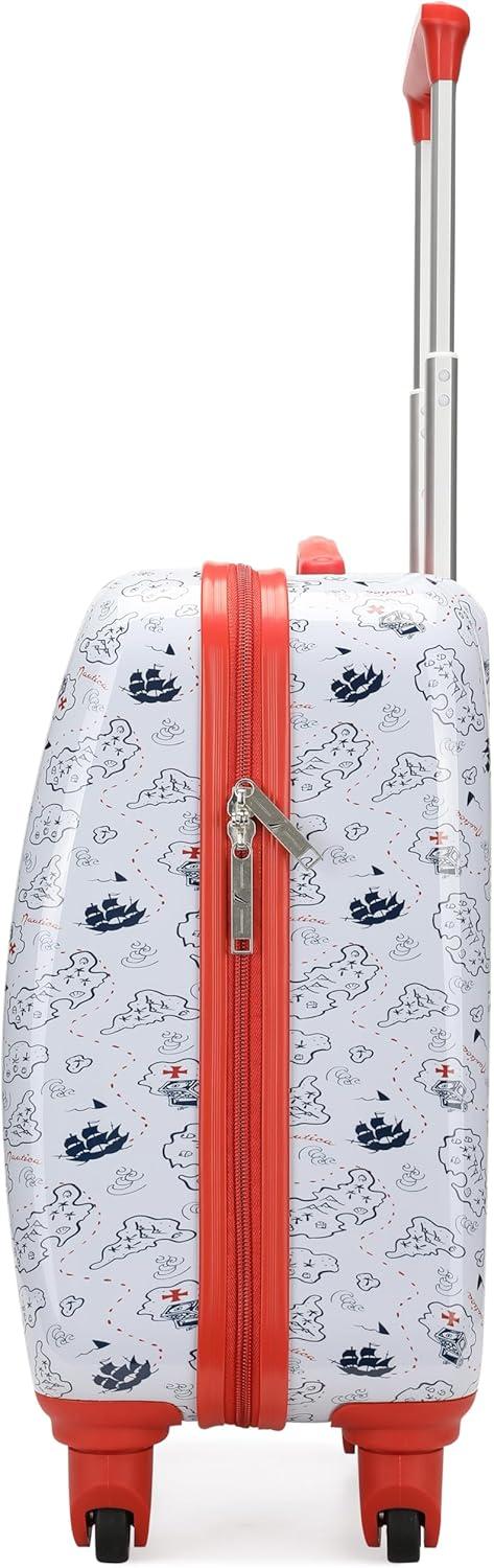 imageNautica Kids 18 Hardside Carryon Suitcase with Spinner Wheels Shark AttackPirate Ahoy