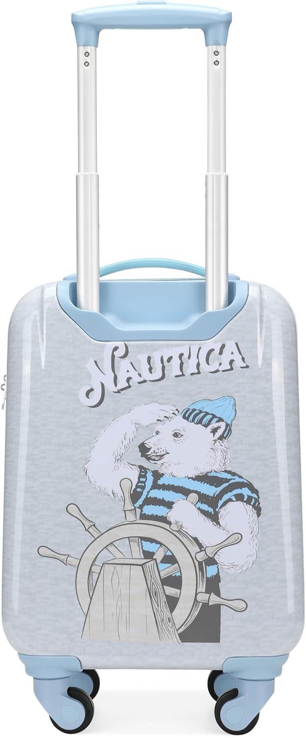 imageNautica Kids 18 Hardside Carryon Suitcase with Spinner Wheels Shark AttackPolar Voyage