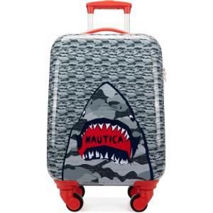 Nautica Kids 18″ Hardside Carry-on Suitcase with Spinner Wheels, Shark Attack(Shark Attack)