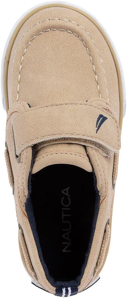 imageNautica Boys Toddler Boat Shoe HookandLoop Loafers for Kids Classic Casual Dress School Shoes ToddlerLittle Kid SizesSand Navy