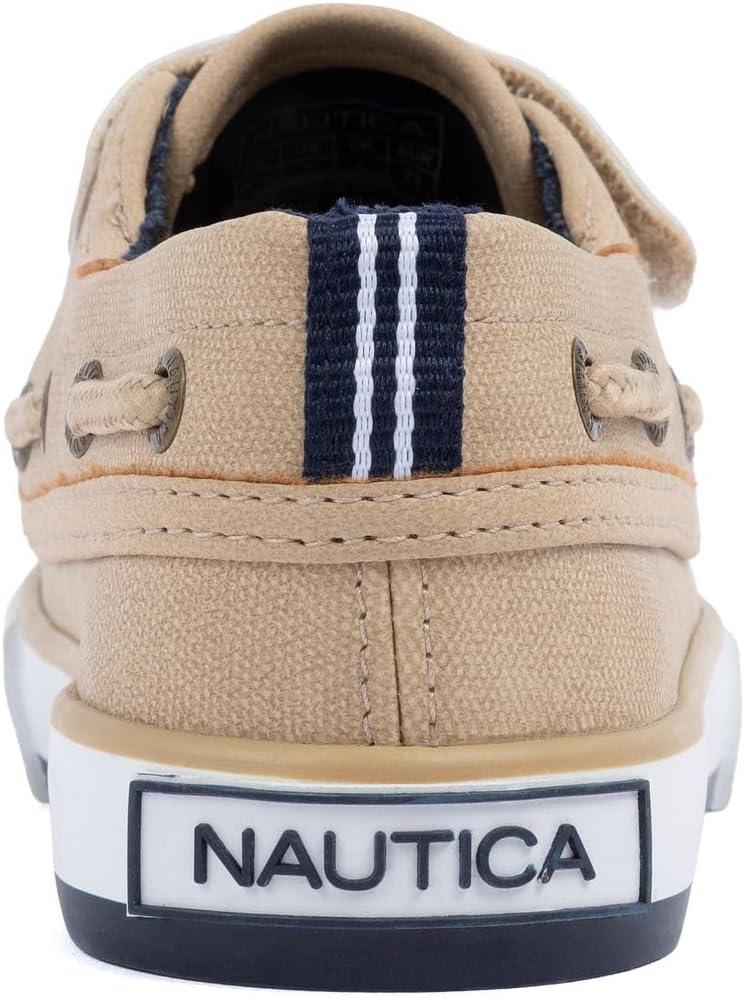 imageNautica Boys Toddler Boat Shoe HookandLoop Loafers for Kids Classic Casual Dress School Shoes ToddlerLittle Kid SizesSand Navy
