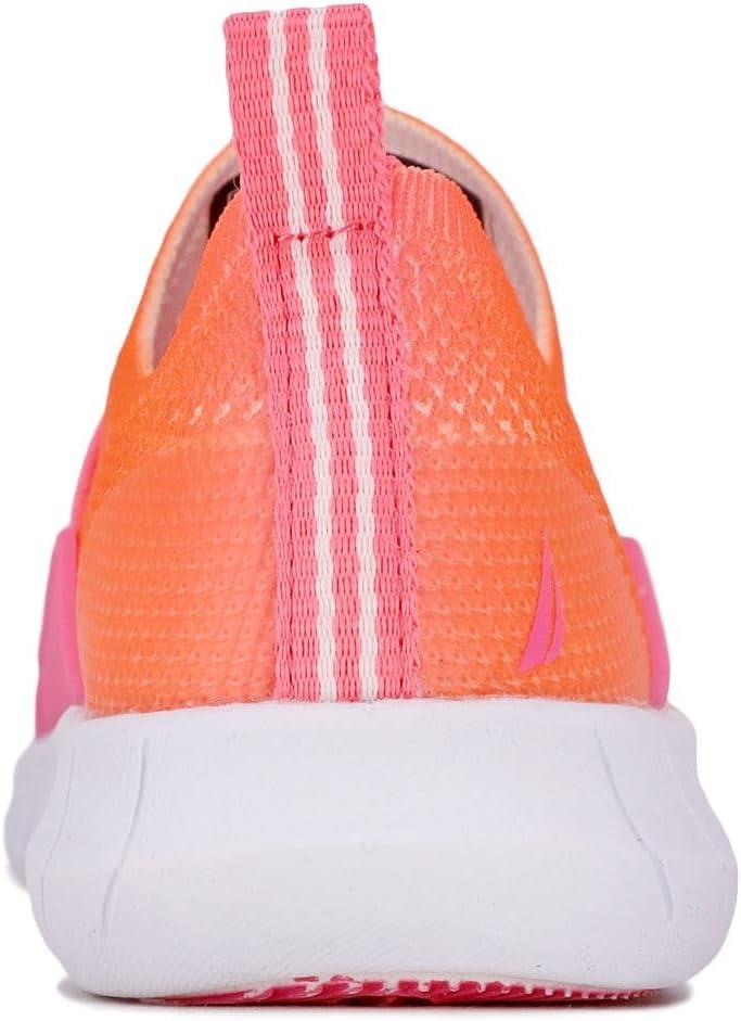 imageNautica Girls SlipOn Sneaker Athletic Running Kids Shoe for Walking Running Tennis and Sports ToddlerLittle KidNeon Rainbow