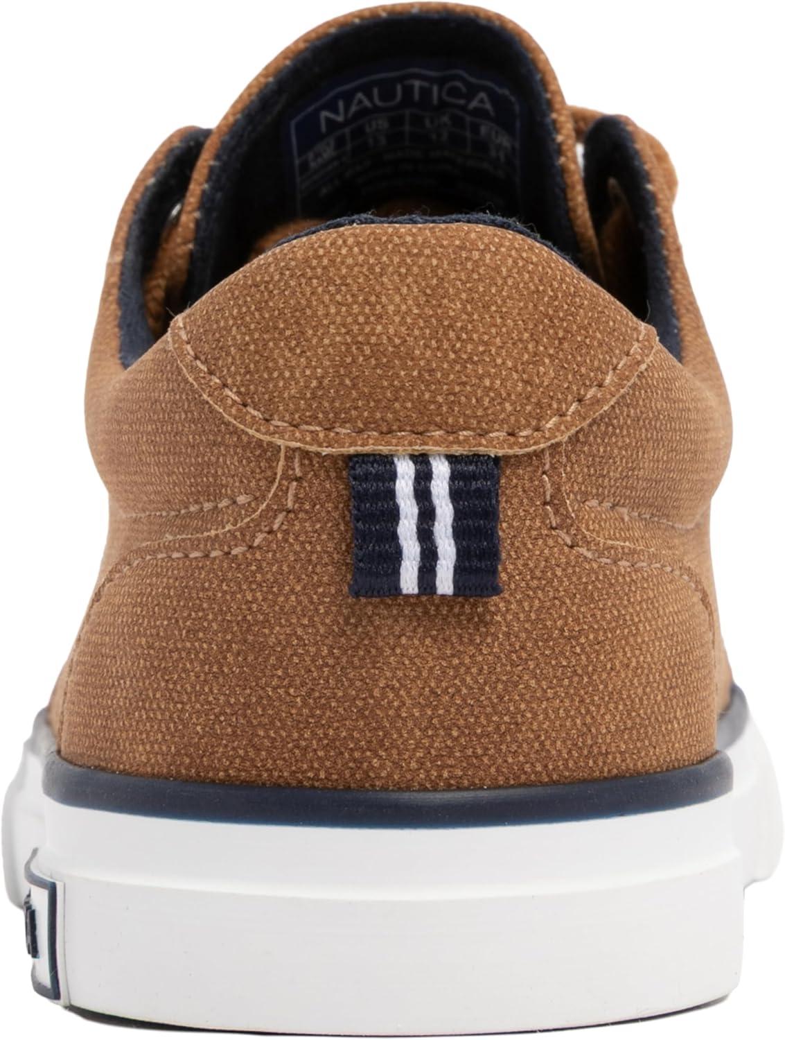 imageNautica Kids Boys LaceUp Fashion Sneakers LowTop Dress Shoes for Youth Big KidLittle KidCognac Berrian