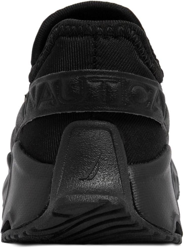imageNautica Kids Boys and Girls Athletic SlipOn Sneakers Lightweight Bungee Running Shoes for Toddler Little Kid and Big KidBlack Monomikyle