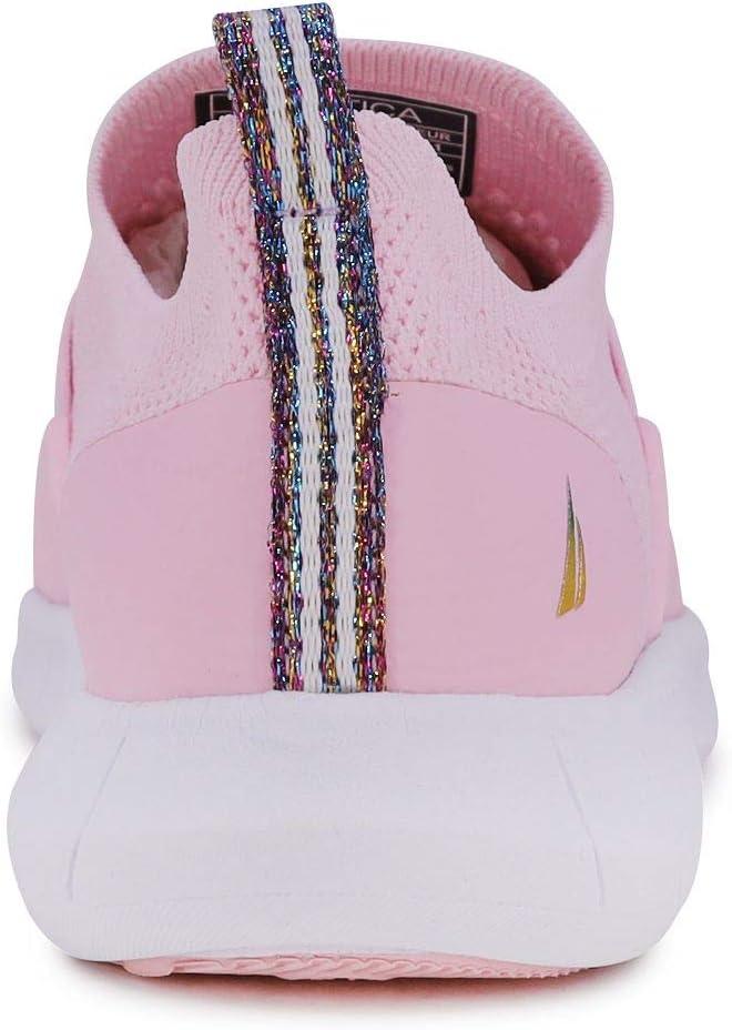 imageNautica Youth Girls SlipOn Athletic Sneakers Stylish Running and Tennis Shoes for Little and Big KidsPink Rainbow Metallic