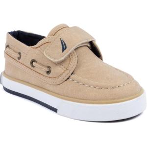 Nautica Boys Toddler Boat Shoe – Hook-and-Loop Loafers for Kids, Classic Casual Dress School Shoes (Toddler/Little Kid Sizes)(Sand Navy)