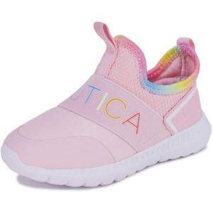 Nautica Girls’ Slip-On Sneaker – Athletic Running Kids’ Shoe for Walking, Running, Tennis, and Sports (Toddler/Little Kid)(Alois Peony Rainbow)