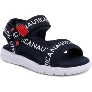 Nautica Toddler Boys Sport Sandals – Lightweight Athletic Open-Toe Summer Shoes with Dual Adjustable Hook and Loop Straps for Outdoor Play, Beach, and Water(Americana-javier)