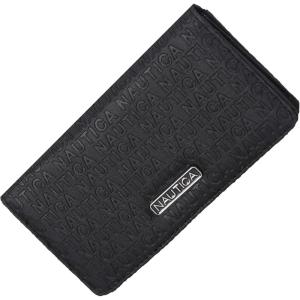 Nautica Seaside Slim Womens Wallet RFID Blocking Credit Card Holder, Coin Purse, Checkbook Organizer Clutch, Small Vegan Leather Wallet for Travel, Black (Logo)(Black (Logo))