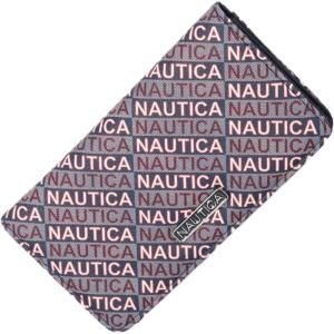 Nautica Seaside Slim Womens Wallet RFID Blocking Credit Card Holder, Coin Purse, Checkbook Organizer Clutch, Small Vegan Leather Wallet for Travel, Black (Logo)(Inidgo Jacquard)