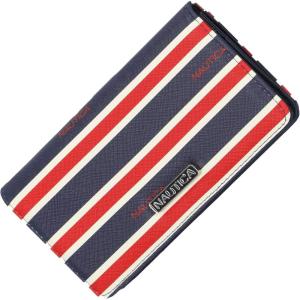 Nautica Seaside Slim Womens Wallet RFID Blocking Credit Card Holder, Coin Purse, Checkbook Organizer Clutch, Small Vegan Leather Wallet for Travel, Black (Logo)(Indigo/Red/White)