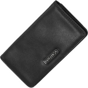 Nautica Seaside Slim Womens Wallet RFID Blocking Credit Card Holder, Coin Purse, Checkbook Organizer Clutch, Small Vegan Leather Wallet for Travel, Black (Logo)(Black)