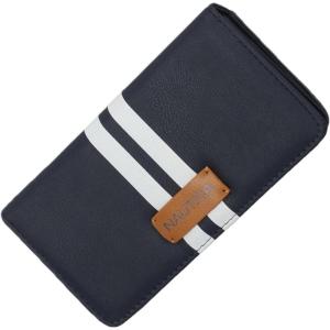 Nautica Seaside Slim Womens Wallet RFID Blocking Credit Card Holder, Coin Purse, Checkbook Organizer Clutch, Small Vegan Leather Wallet for Travel, Black (Logo)(Indigo)