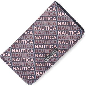 Nautica Seaside Slim Womens Wallet RFID Blocking Credit Card Holder, Coin Purse, Checkbook Organizer Clutch, Small Vegan Leather Wallet for Travel, Black (Logo)(Black Jacquard)