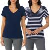 2 Pack Navy/Navy Stripe