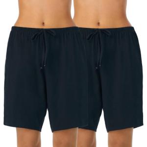Nautica Womens Sleep Bermuda Shorts – Lightweight, Breathable Pajama Bottoms – Cotton Knit Jersey Sleepwear and Loungewear(2 Pack Black/Black)