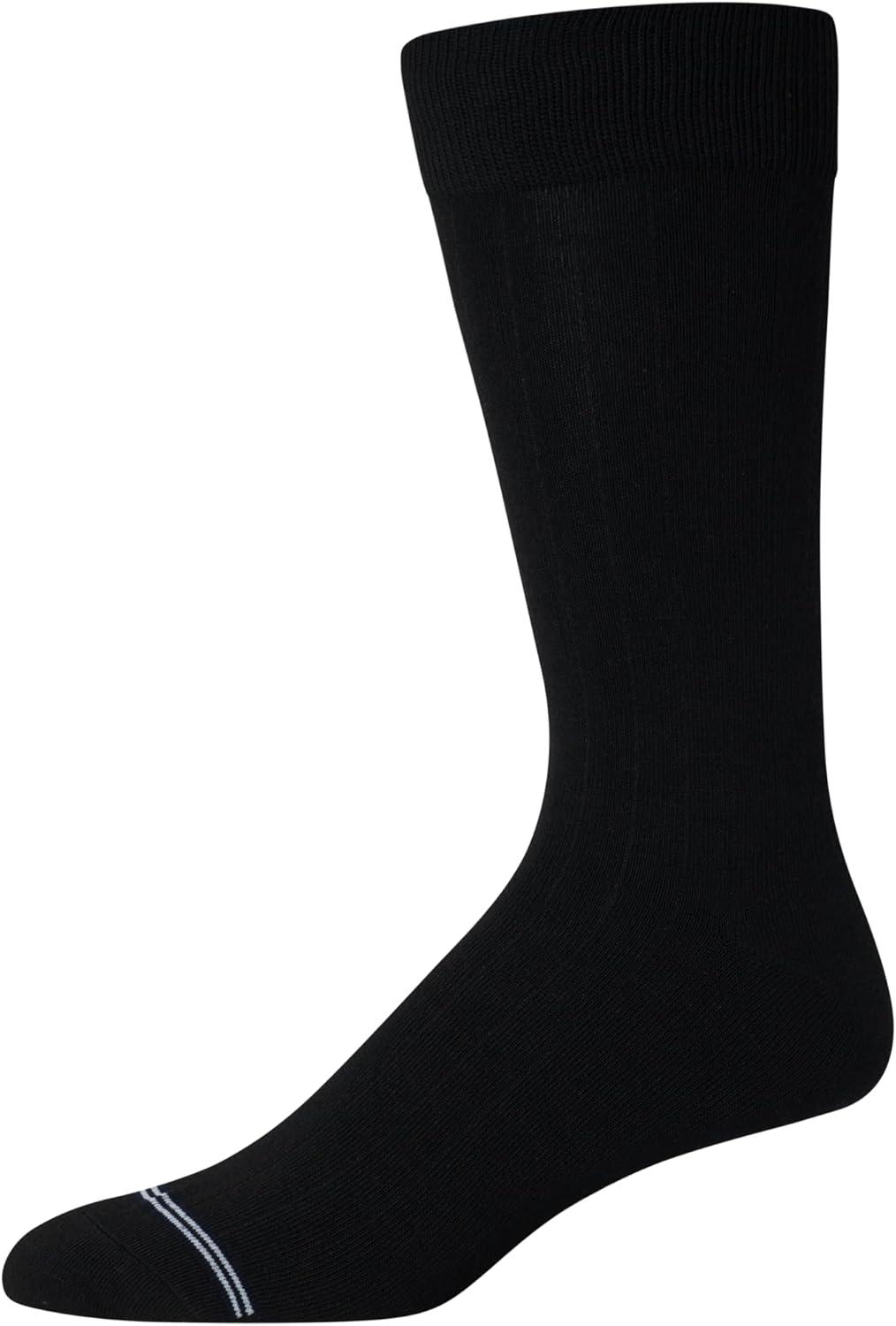 imageNautica Mens Dress Socks 10 Pack Breathable Stretch Crew Socks for Men for Work Business and Formal Wear Sizes 6125All Black