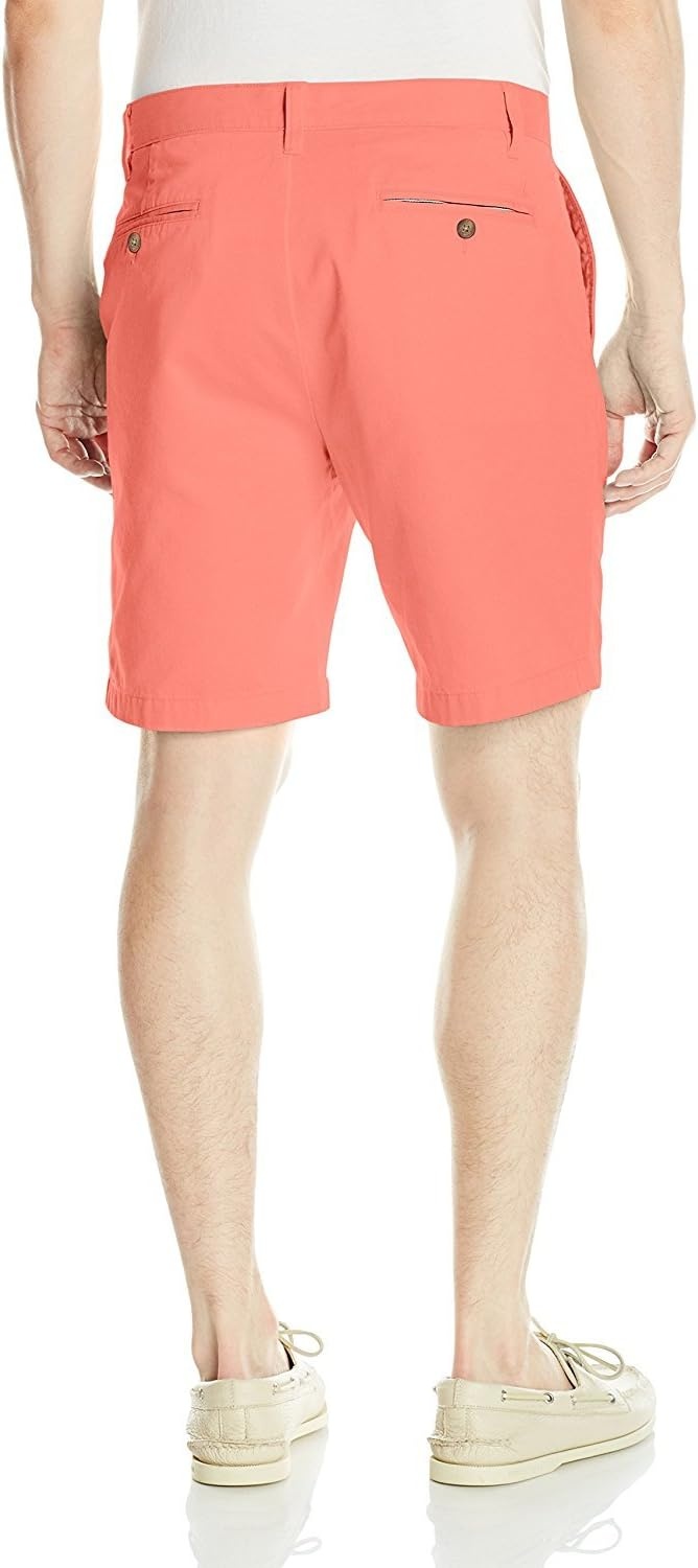 imageNautica Mens Cotton Twill Flat Front Chino ShortPale Coral