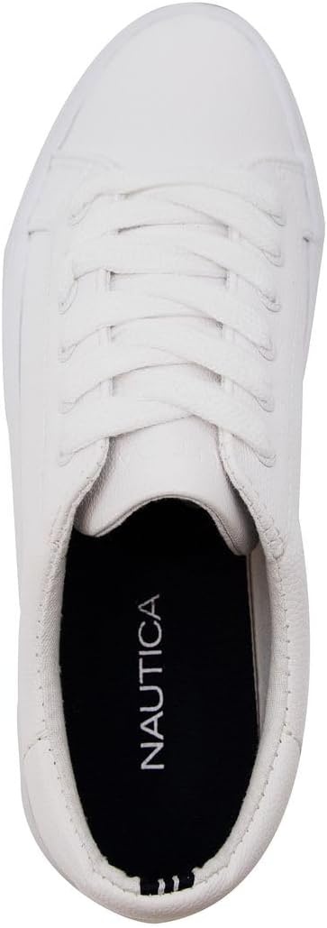 imageNautica Platform Sneakers for Womens Fashion Trendy Shoes White Casual Sneaker Thick Sole Everyday Walking ShoesAelisa X White