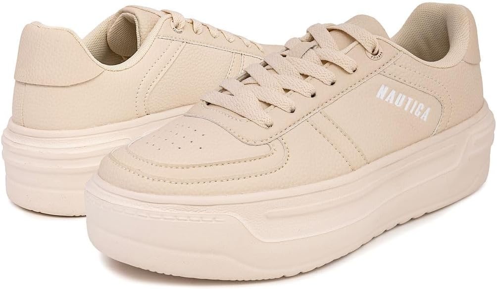 imageNautica Platform Sneakers for Womens Fashion Trendy Shoes White Casual Sneaker Thick Sole Everyday Walking ShoesBonerayburn