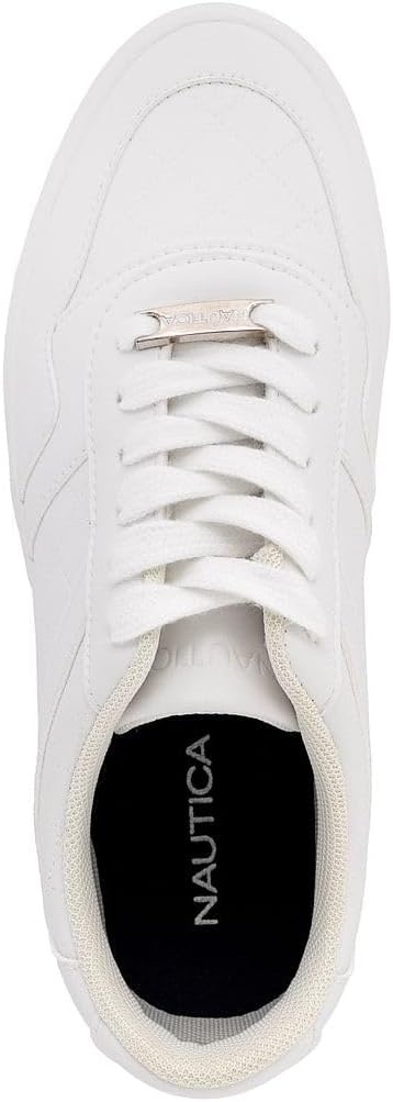 imageNautica Platform Sneakers for Womens Fashion Trendy Shoes White Casual Sneaker Thick Sole Everyday Walking ShoesWhite