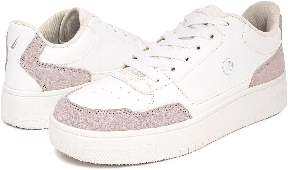 imageNautica Platform Sneakers for Womens Fashion Trendy Shoes White Casual Sneaker Thick Sole Everyday Walking ShoesWhite Bonenadeza