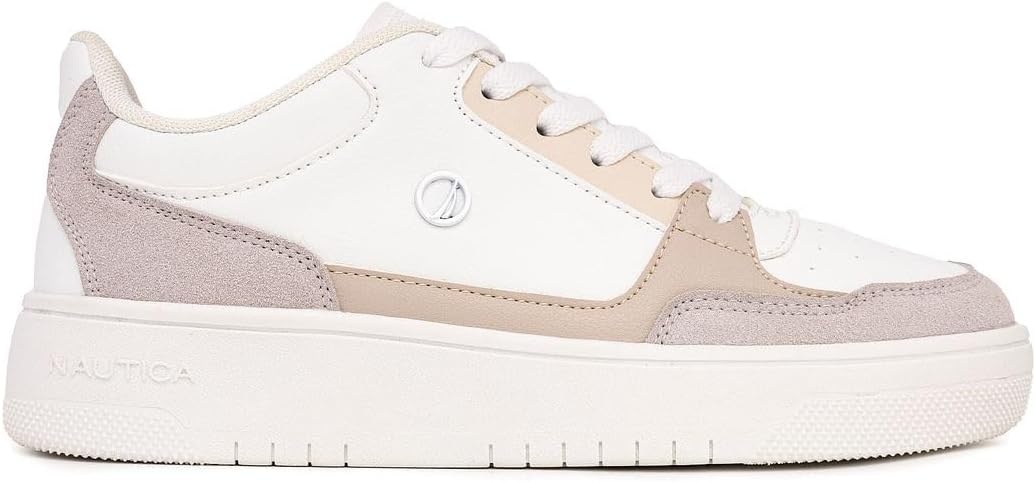 imageNautica Platform Sneakers for Womens Fashion Trendy Shoes White Casual Sneaker Thick Sole Everyday Walking ShoesWhite Greynachez