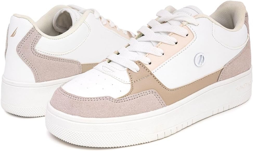 imageNautica Platform Sneakers for Womens Fashion Trendy Shoes White Casual Sneaker Thick Sole Everyday Walking ShoesWhite Greynachez