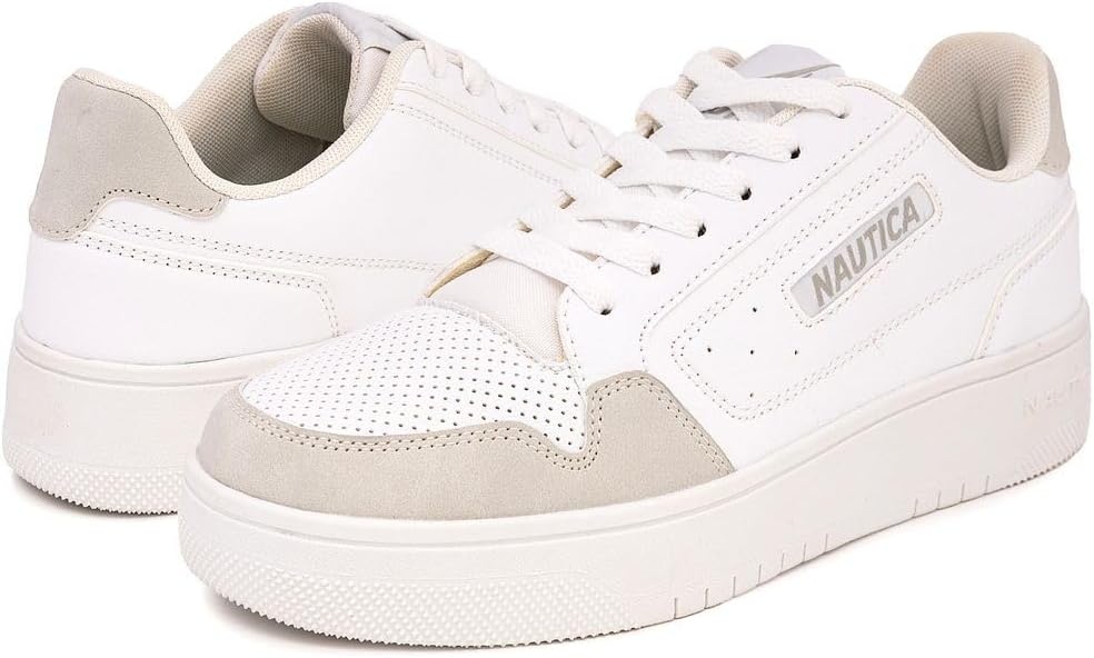 imageNautica Platform Sneakers for Womens Fashion Trendy Shoes White Casual Sneaker Thick Sole Everyday Walking ShoesWhite Sandmilagros
