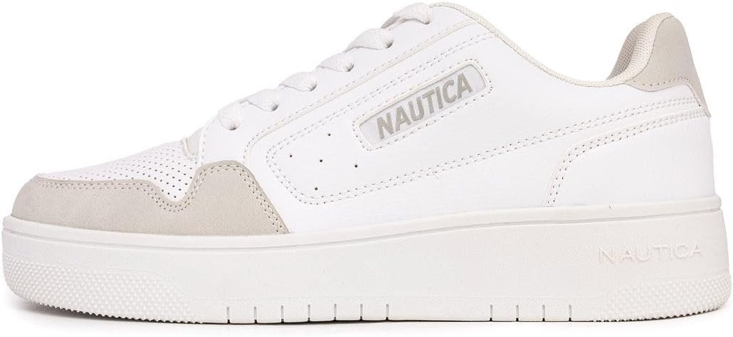 imageNautica Platform Sneakers for Womens Fashion Trendy Shoes White Casual Sneaker Thick Sole Everyday Walking ShoesWhite Sandmilagros