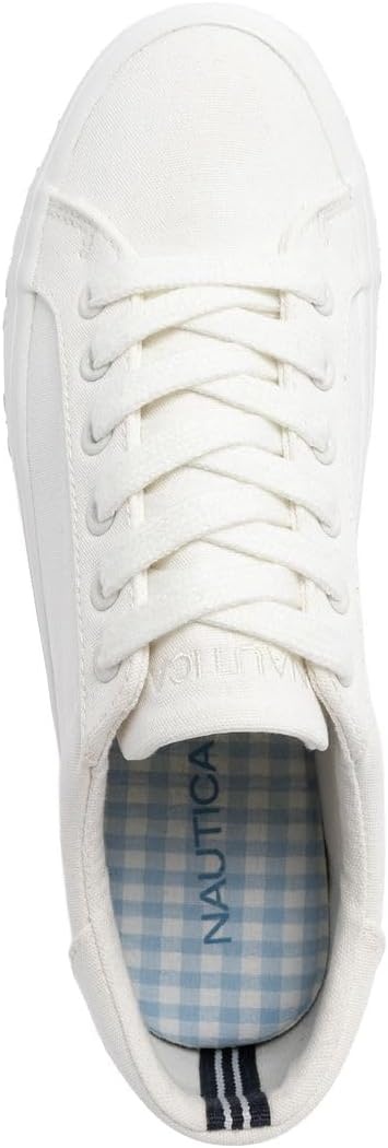 imageNautica Platform Sneakers for Womens Fashion Trendy Shoes White Casual Sneaker Thick Sole Everyday Walking ShoesWhite Sky