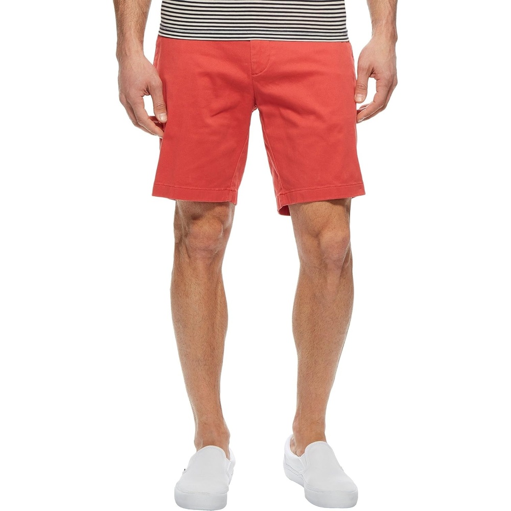 imageNautica Mens Classic Fit Flat Front Stretch Solid Chino Deck ShortSailor Red