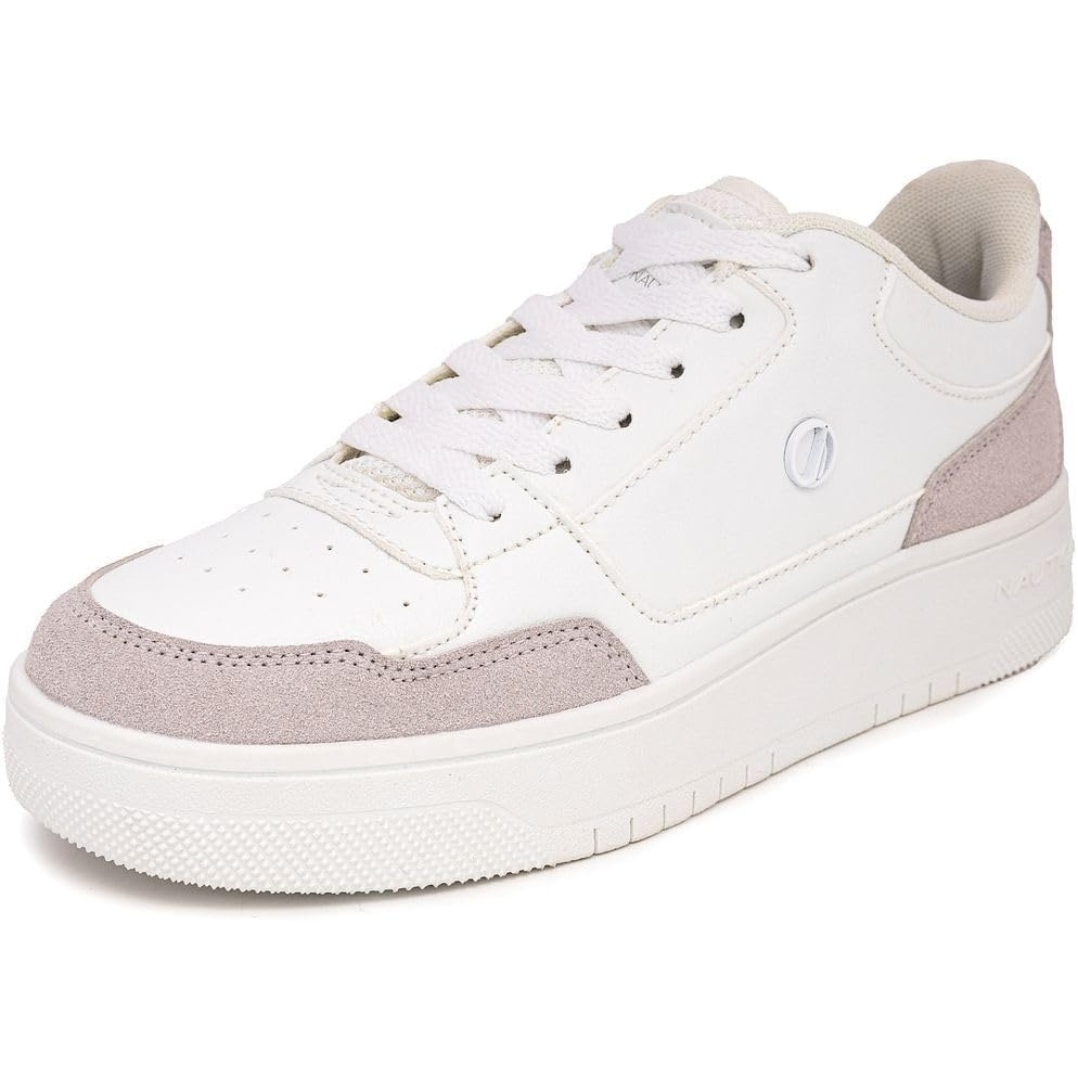 imageNautica Platform Sneakers for Womens Fashion Trendy Shoes White Casual Sneaker Thick Sole Everyday Walking ShoesWhite Bonenadeza