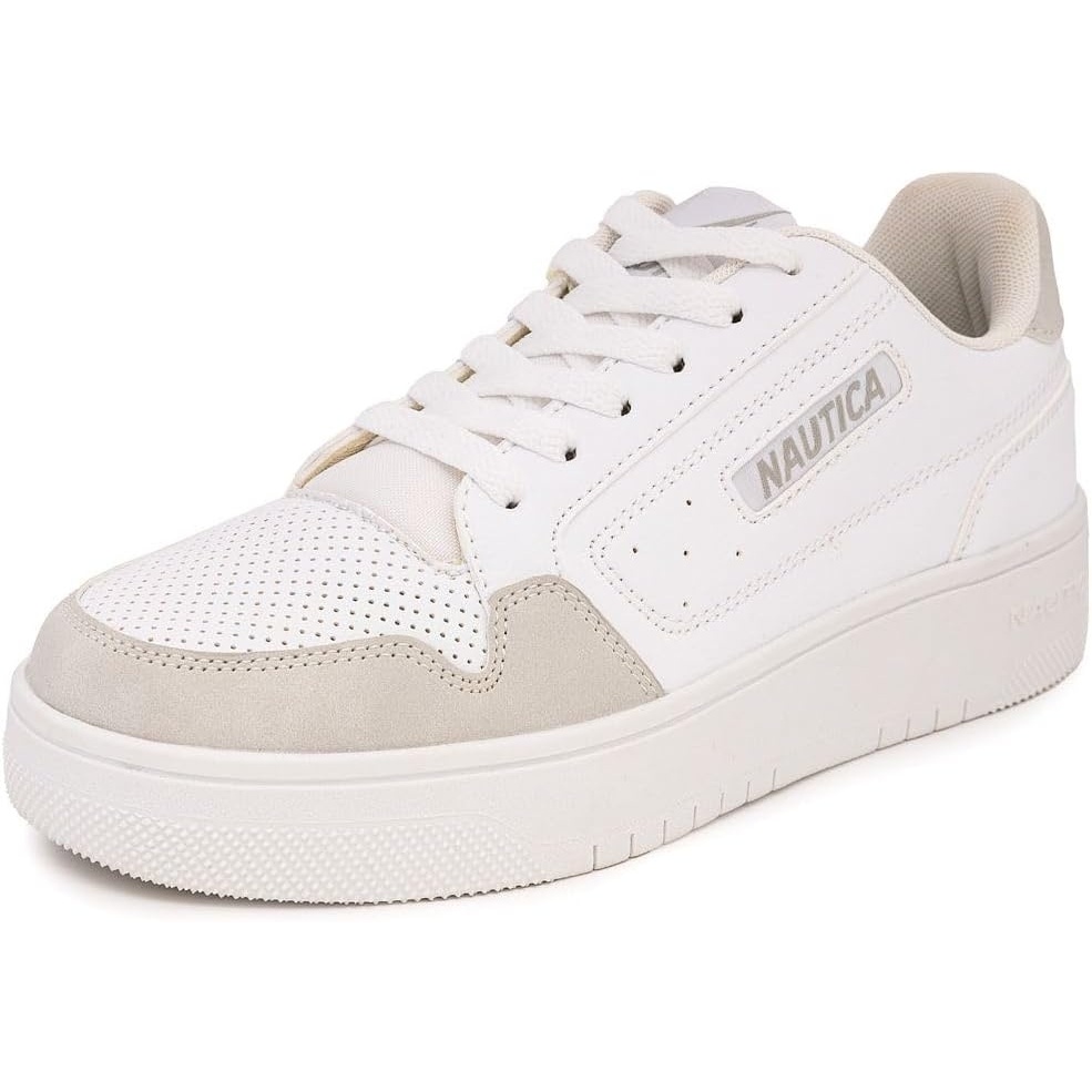 imageNautica Platform Sneakers for Womens Fashion Trendy Shoes White Casual Sneaker Thick Sole Everyday Walking ShoesWhite Sandmilagros