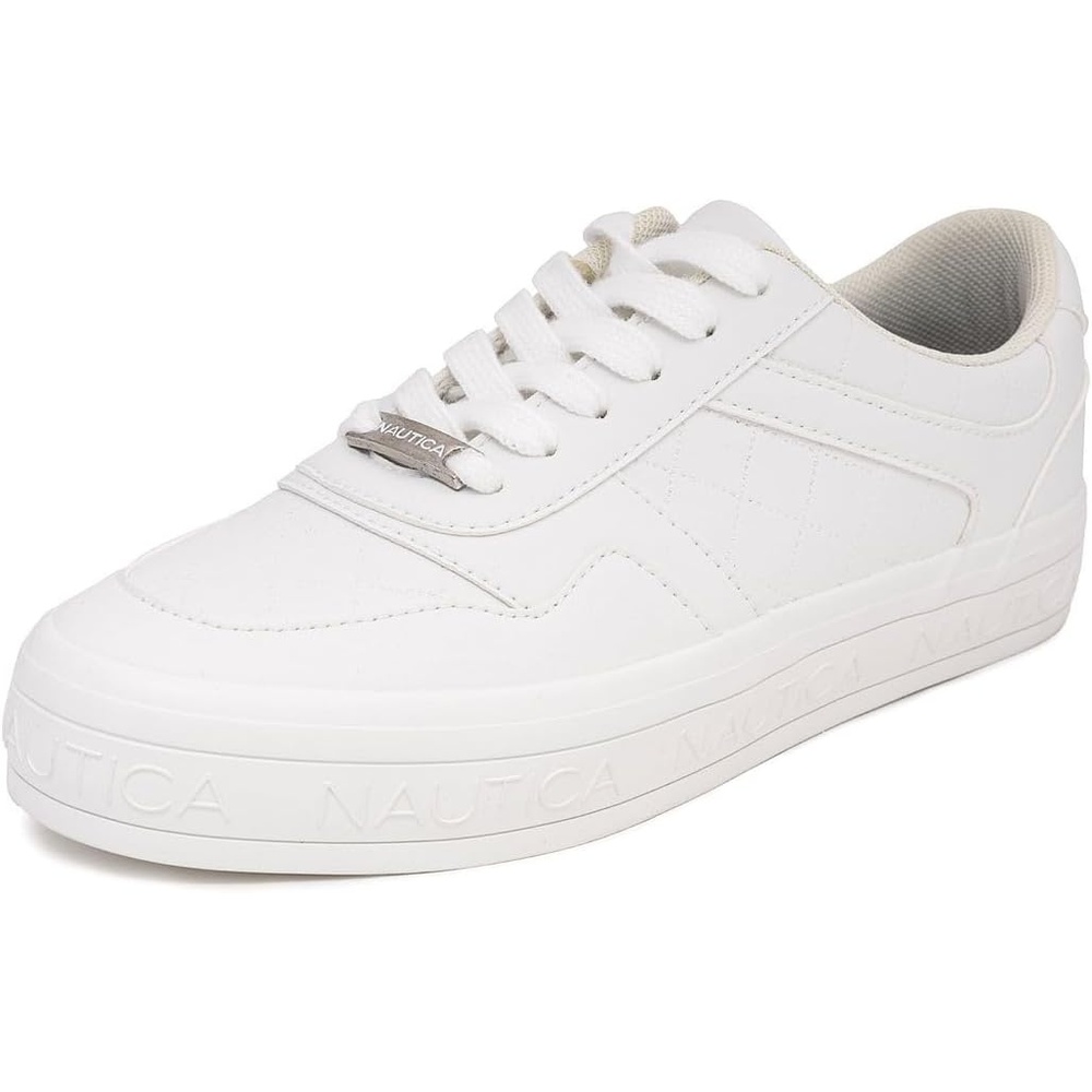 imageNautica Platform Sneakers for Womens Fashion Trendy Shoes White Casual Sneaker Thick Sole Everyday Walking ShoesWhitemerle