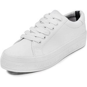 Nautica Platform Sneakers for Womens Fashion Trendy Shoes White Casual Sneaker Thick Sole Everyday Walking Shoes(Aelisa X White)