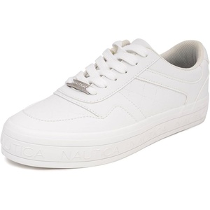 Nautica Platform Sneakers for Womens Fashion Trendy Shoes White Casual Sneaker Thick Sole Everyday Walking Shoes(White)