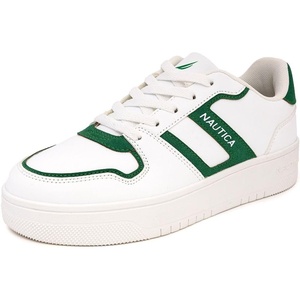 Nautica Platform Sneakers for Womens Fashion Trendy Shoes White Casual Sneaker Thick Sole Everyday Walking Shoes(White Green-knottingwood)