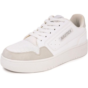 Nautica Platform Sneakers for Womens Fashion Trendy Shoes White Casual Sneaker Thick Sole Everyday Walking Shoes(White Sand-milagros)