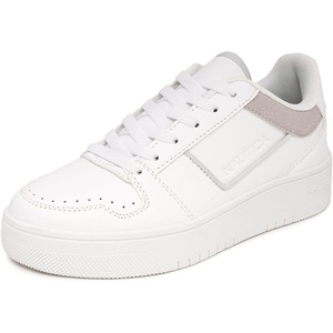 Nautica Platform Sneakers for Womens Fashion Trendy Shoes White Casual Sneaker Thick Sole Everyday Walking Shoes(White-larissa)