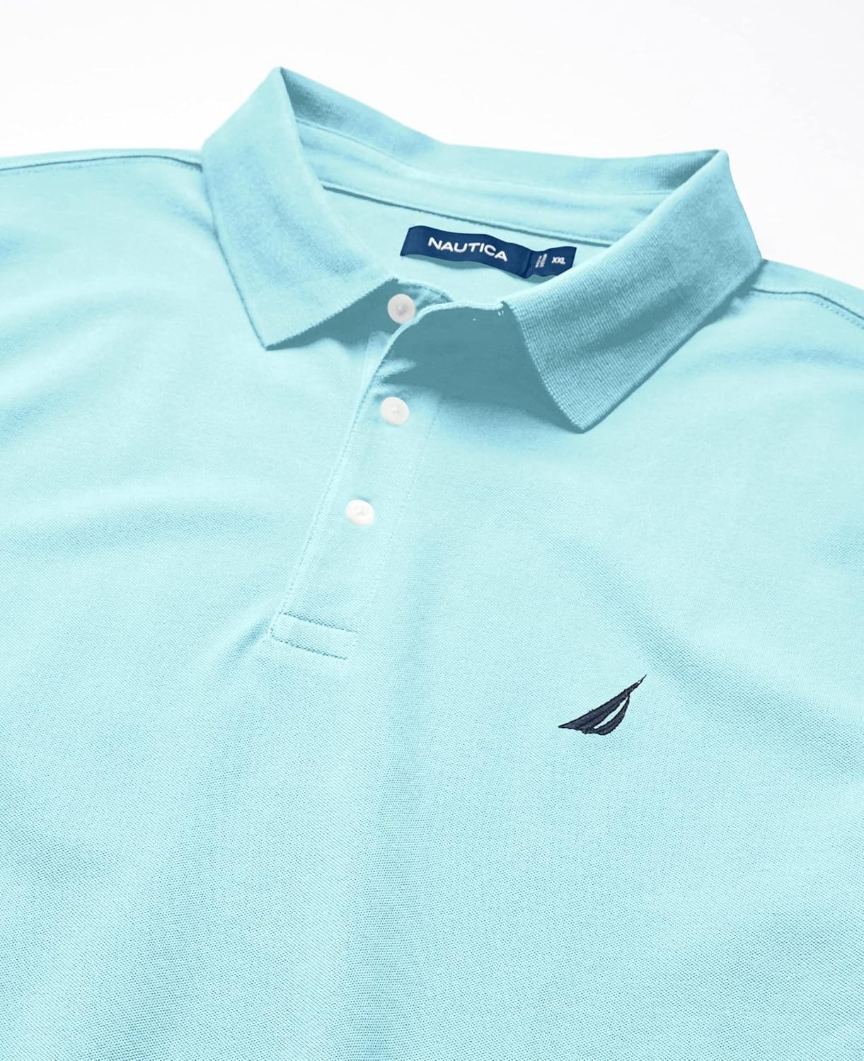 imageNautica Mens Short Sleeve Solid Cotton Pique Polo ShirtBright Aqua
