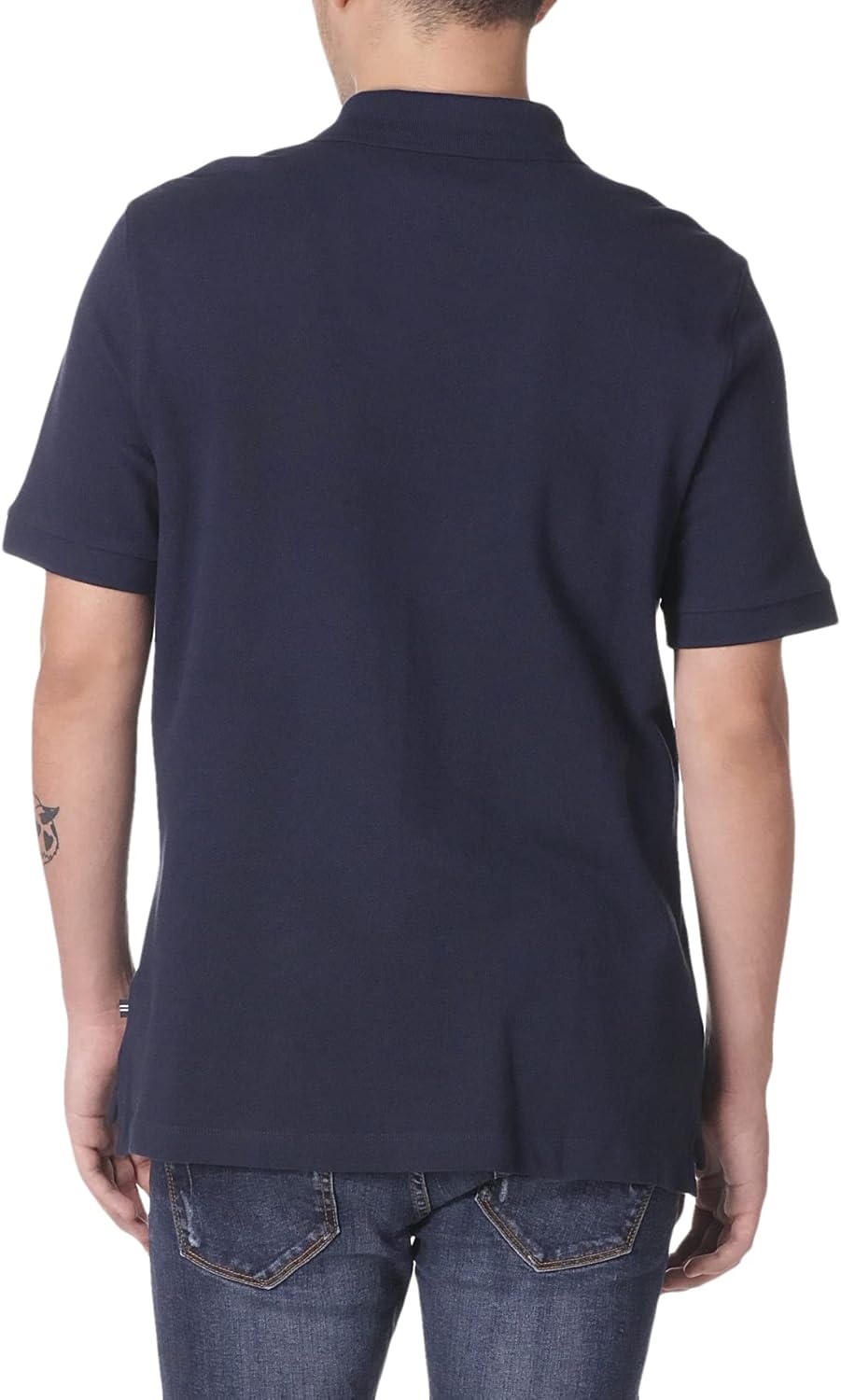 imageNautica Mens Short Sleeve Solid Cotton Pique Polo ShirtNavy Solid