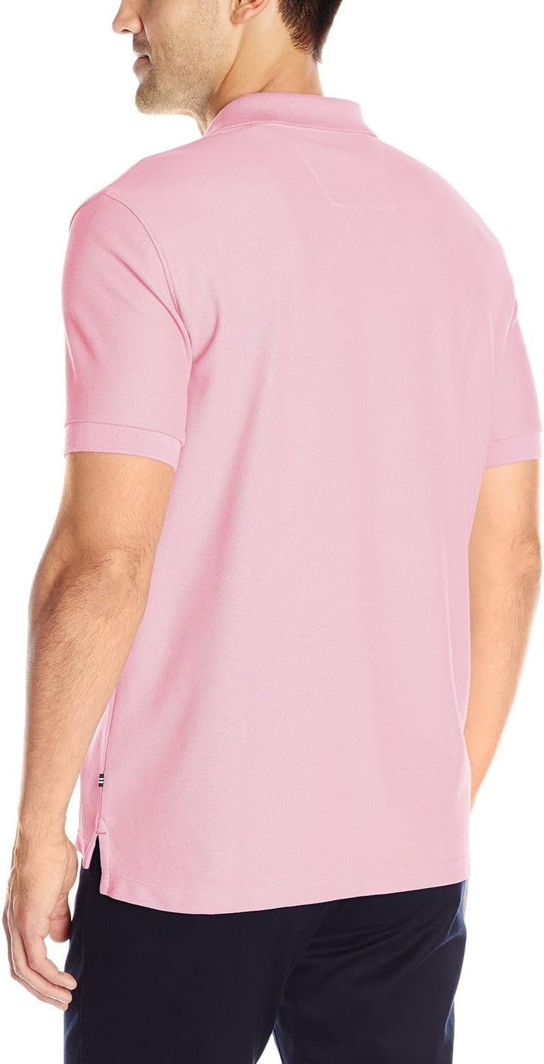 imageNautica Mens Short Sleeve Solid Cotton Pique Polo ShirtOrchid Pink