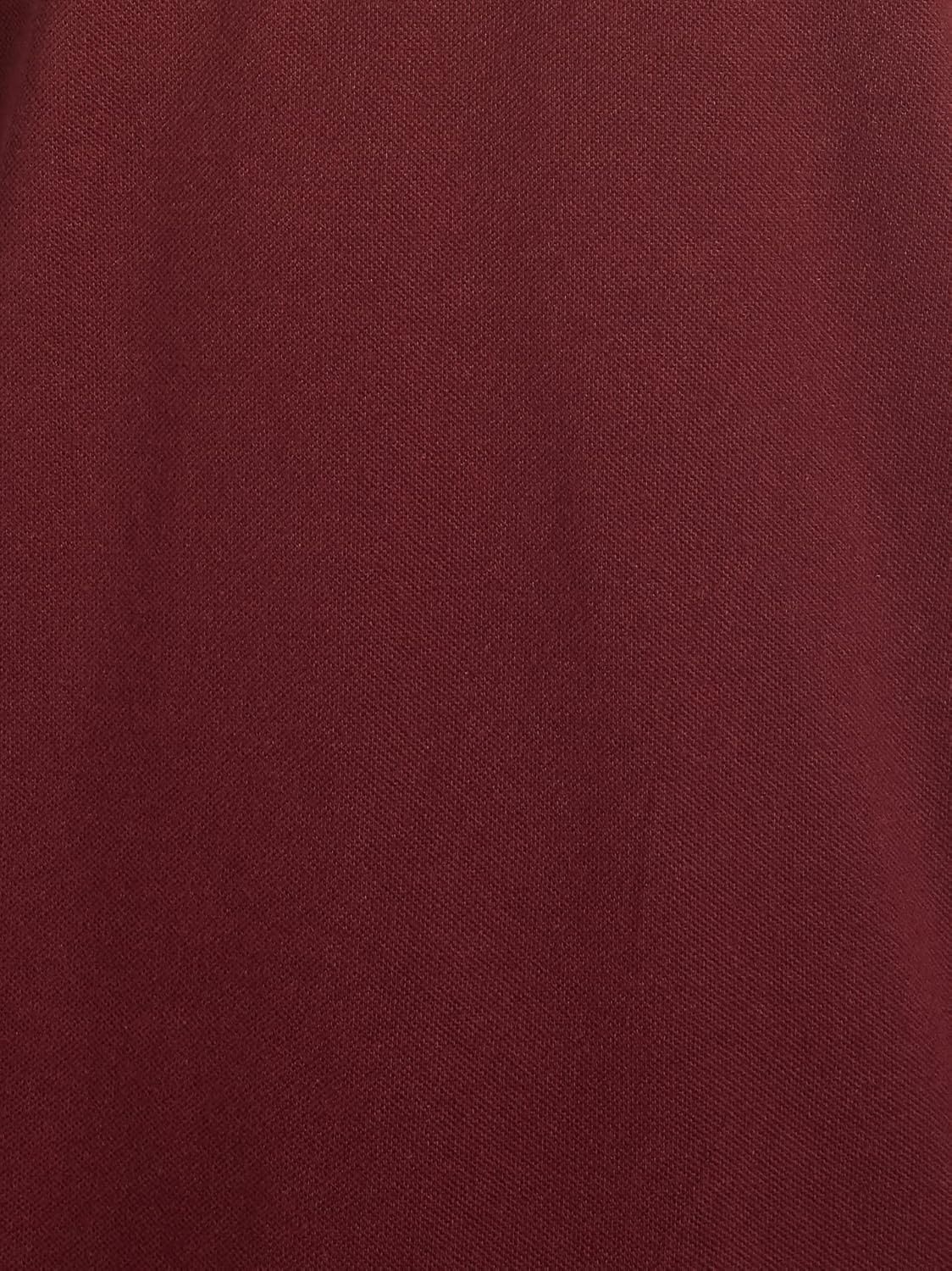 imageNautica Mens Short Sleeve Solid Cotton Pique Polo ShirtRoyal Burgundy Solid