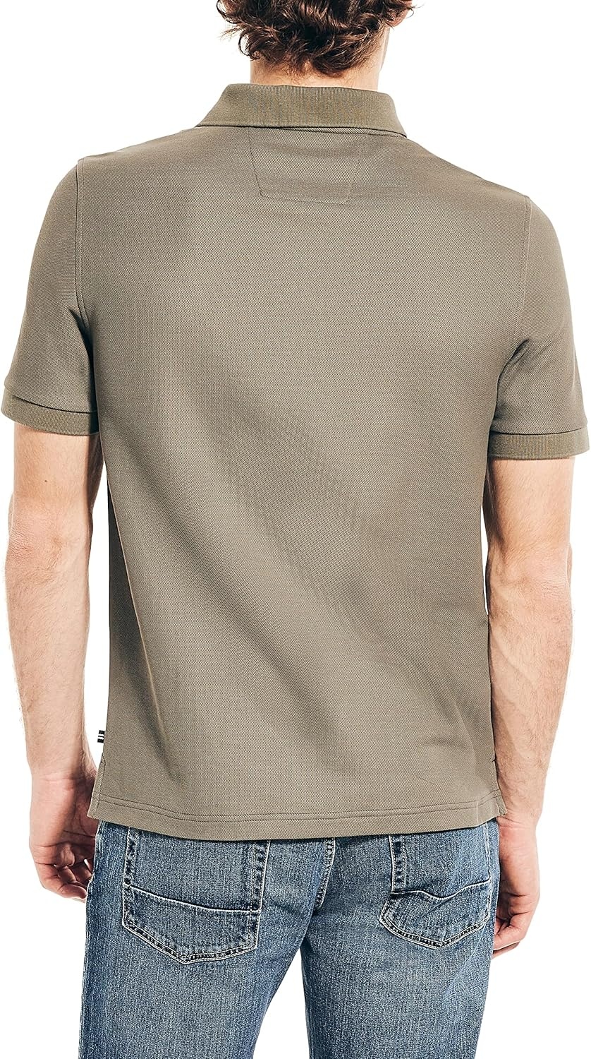 imageNautica Mens Sustainably Crafted Classic Fit Deck PoloHillside Olive