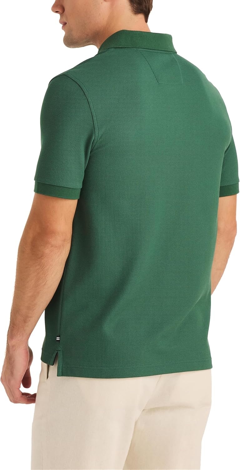 imageNautica Mens Sustainably Crafted Classic Fit Deck PoloHunter Green