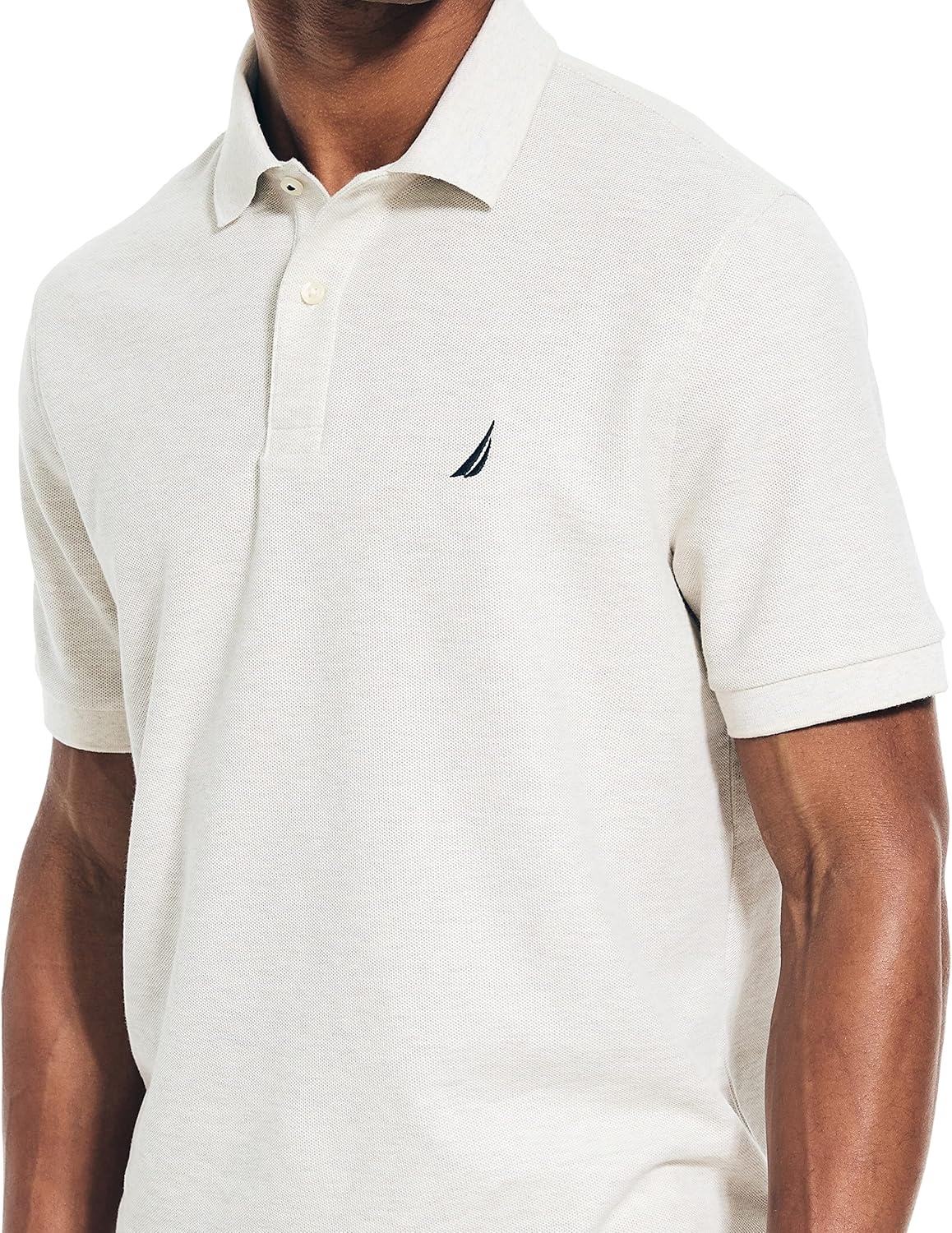 imageNautica Mens Sustainably Crafted Classic Fit Deck PoloOatmeal Heather 20