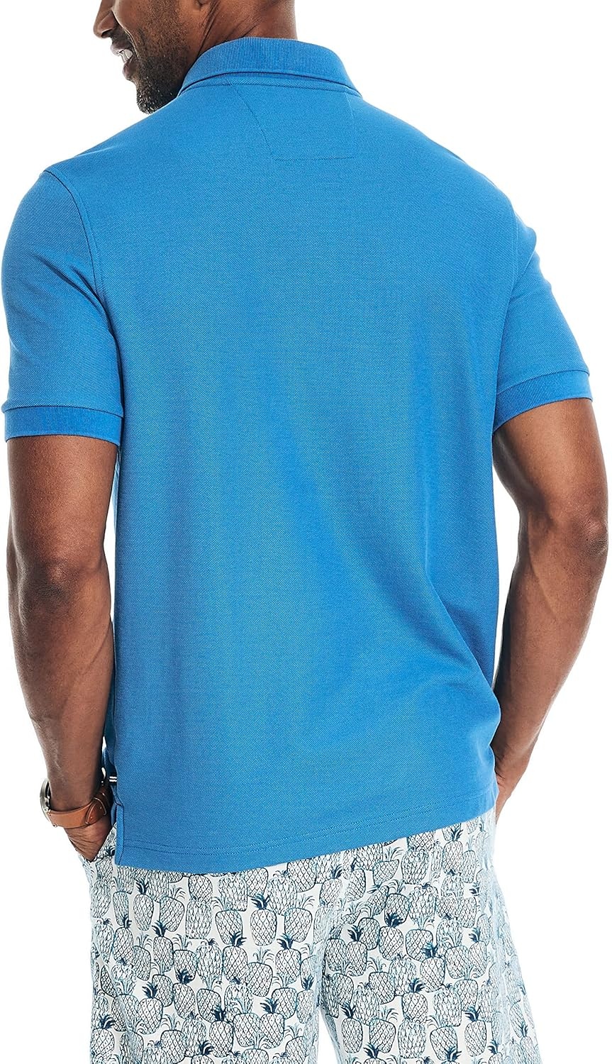 imageNautica Mens Sustainably Crafted Classic Fit Deck PoloStar Sapphire