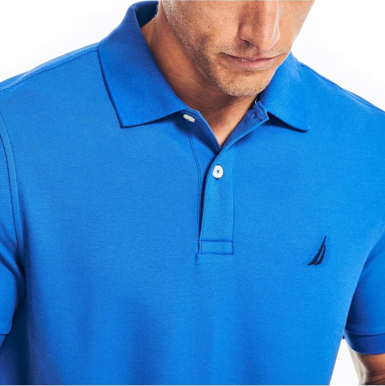 imageNautica Mens Sustainably Crafted Classic Fit Deck PoloWindsurf Blue