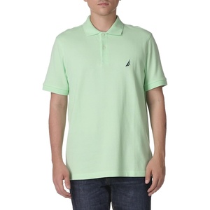 Nautica Men’s Short Sleeve Solid Cotton Pique Polo Shirt(Ash Green Solid)